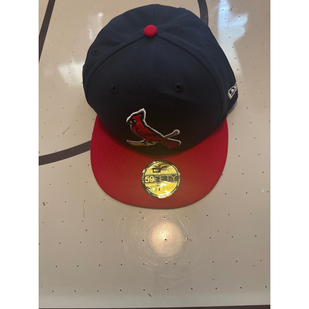 New Era 59FIFTY St Louis Cardinals MLB On Field Fitted Hat Navy Red Size 7 5/8